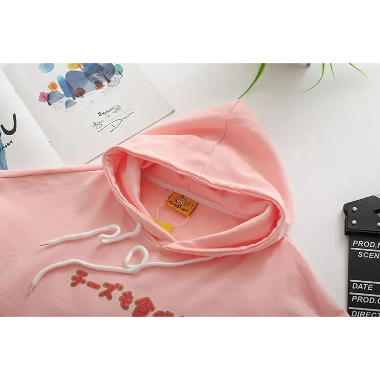 Kawaii Mouse Inspired Hoodie in Pastel Pink or White - hoodie