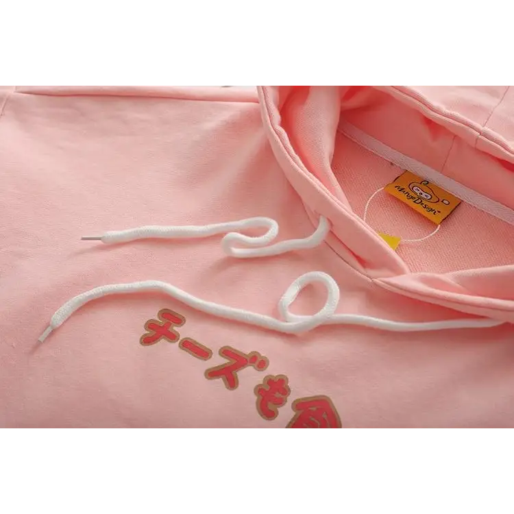 Kawaii Mouse Inspired Hoodie in Pastel Pink or White - hoodie