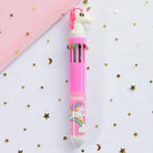 Kawaii Multi-Colored Pens in Playful Pastel Shades - Pink Unicorn - stationary