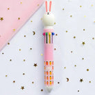 Kawaii Multi-Colored Pens in Playful Pastel Shades - Pink Bunny - stationary