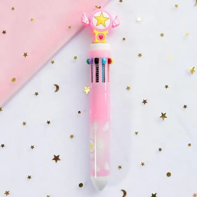 Kawaii Multi-Colored Pens in Playful Pastel Shades - Card Captor - stationary