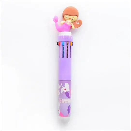 Kawaii Multi-Colored Pens in Playful Pastel Shades - Purple Mermaid - stationary