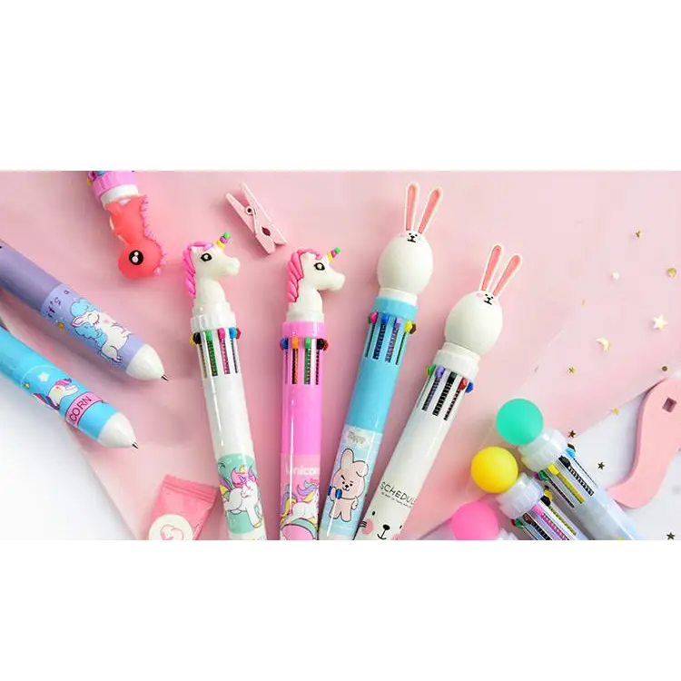 Kawaii Multi-Colored Pens in Playful Pastel Shades - stationary