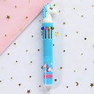 Kawaii Multi-Colored Pens in Playful Pastel Shades - Blue Unicorn - stationary