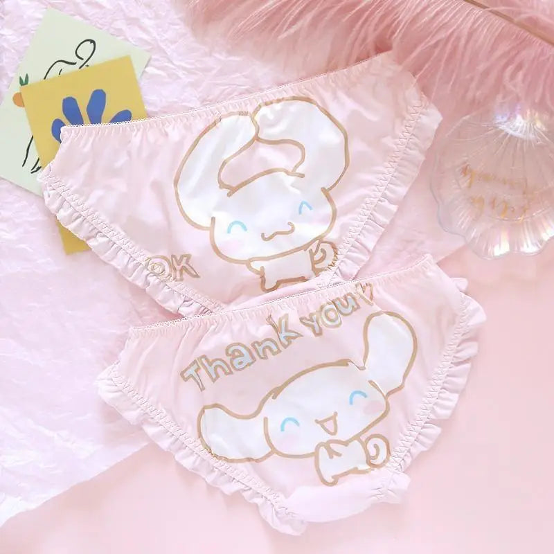 Kawaii My Melody and Cinnamoroll Panties with Sweet Details - underwear