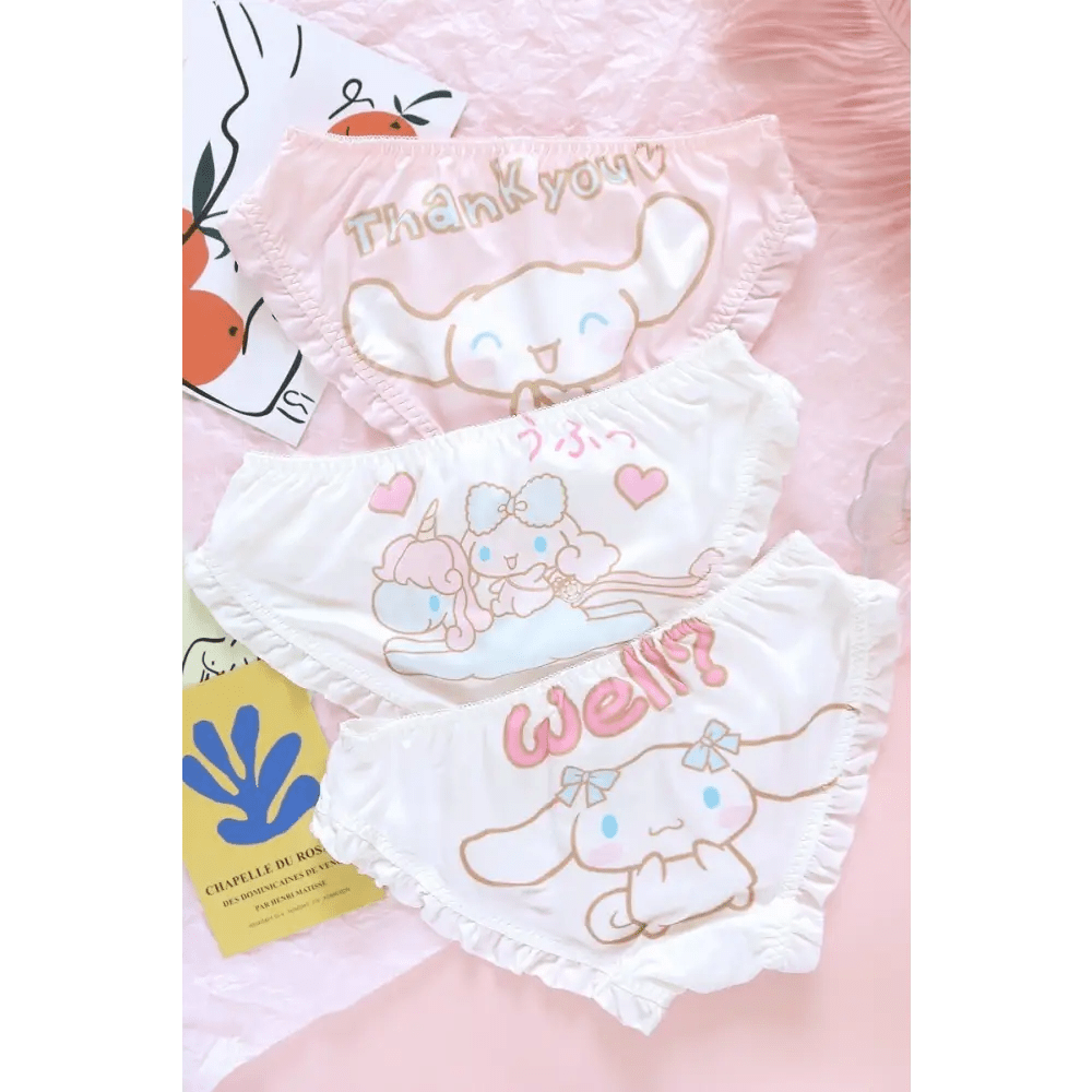 Kawaii My Melody and Cinnamoroll Panties with Sweet Details - Cosparty