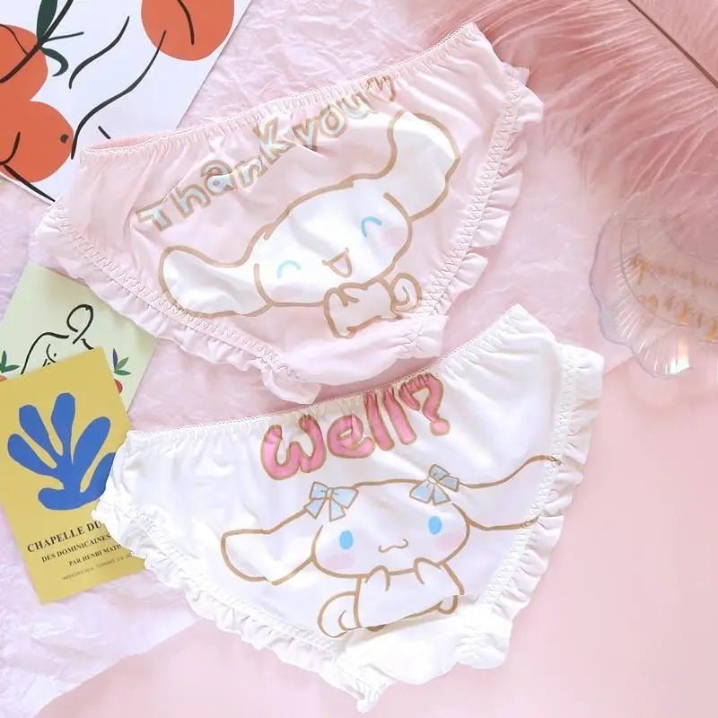 Kawaii My Melody and Cinnamoroll Panties with Sweet Details - Cosparty