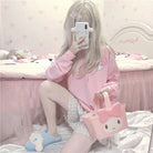 Kawaii My Melody Pink Hoodie with Bow and Cozy Long Sleeves - sweater