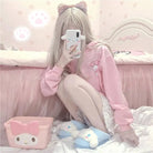 Kawaii My Melody Pink Hoodie with Bow and Cozy Long Sleeves - sweater