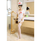 Kawaii Nurse Costume with Hat, Stockings and Red Cross Graphics - Cosparty