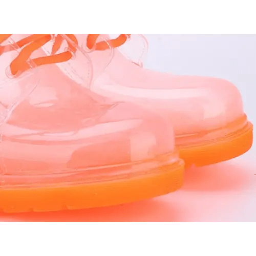 Kawaii Ombre Block Heeled Rain Booties in Candy Colors - Cosparty