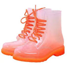 Kawaii Ombre Block Heeled Rain Booties in Candy Colors - Cosparty
