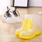 Kawaii Ombre Block Heeled Rain Booties in Candy Colors - Cosparty