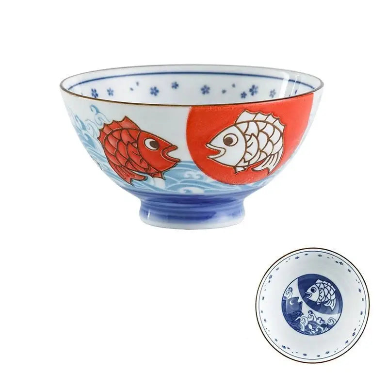 Kawaii oriental noodle bowls - blue ink - bowls - ceramic - china - chinese