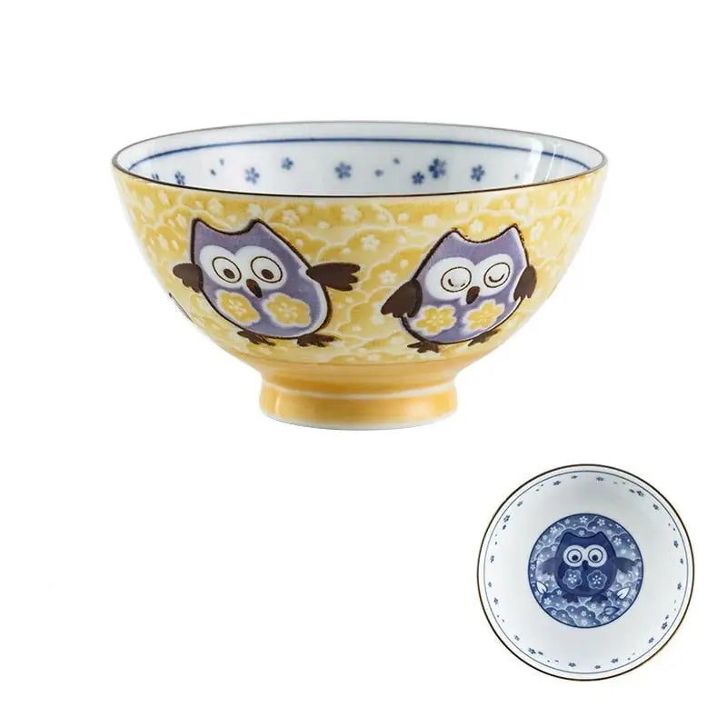 Kawaii oriental noodle bowls - blue ink - bowls - ceramic - china - chinese