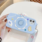 Kawaii Pastel Blue Cinnamoroll Camera Phone Case with Stand - phone case