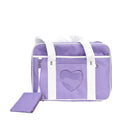 Kawaii Pastel Duffle Bag with Transparent Hearts - Lavender - bags