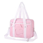 Kawaii Pastel Duffle Bag with Transparent Hearts - bags