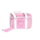 Kawaii Pastel Duffle Bag with Transparent Hearts - Pink - bags