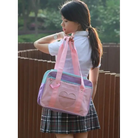 Kawaii Pastel Duffle Bag with Transparent Hearts - bags