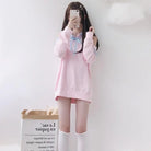 Kawaii Pastel Pink Off-the-Shoulder Hoodie from Dollish Fox New Condition - hoodie