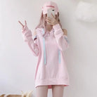 Kawaii Pastel Pink Off-the-Shoulder Hoodie from Dollish Fox New Condition - hoodie