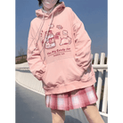Kawaii Pastel Pink Pig Candy Jar Hoodie for Cozy Sweet Style - Cosparty