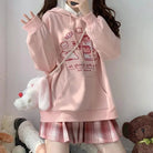 Kawaii Pastel Pink Pig Candy Jar Hoodie for Cozy Sweet Style - Cosparty