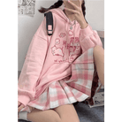 Kawaii Pastel Pink Piggy Hoodie with Candy Jar and Bunny Headband - Cosparty