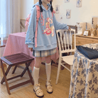 Kawaii Pastel Teddy Bear Hoodie in Pink or Blue - Cosparty