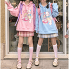 Kawaii Pastel Teddy Bear Hoodie in Pink or Blue - Cosparty