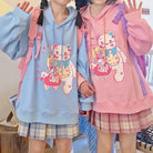 Kawaii Pastel Teddy Bear Hoodie in Pink or Blue - Cosparty