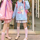 Kawaii Pastel Teddy Bear Hoodie in Pink or Blue - Cosparty