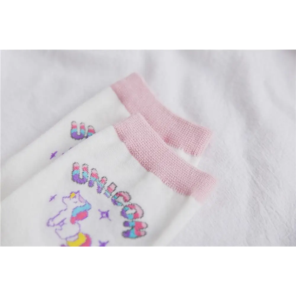 Kawaii Pastel Unicorn Socks in Pink White or Grey - socks