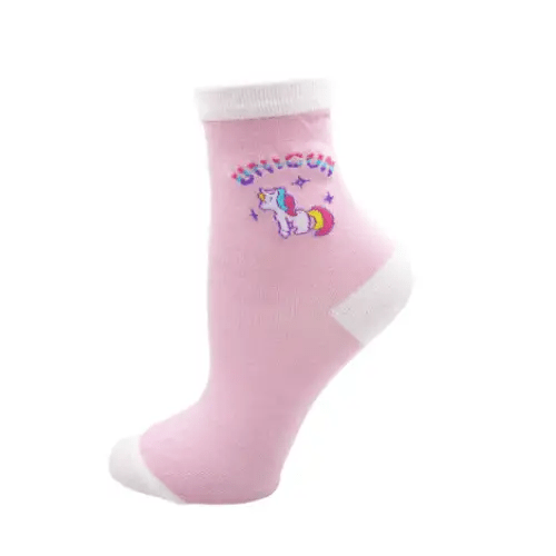 Kawaii Pastel Unicorn Socks in Pink, White, or Grey - Cosparty