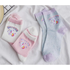 Kawaii Pastel Unicorn Socks in Pink White or Grey - socks