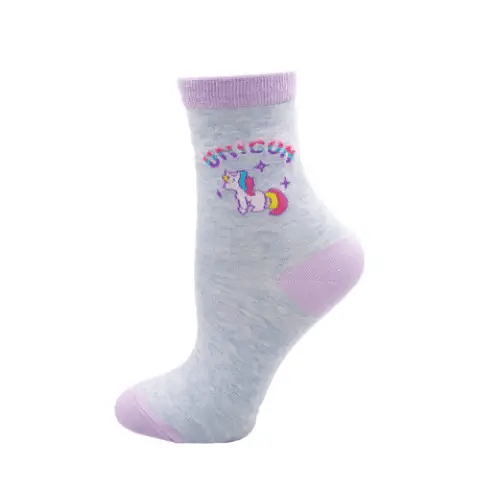 Kawaii Pastel Unicorn Socks in Pink, White, or Grey - Cosparty