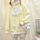 Kawaii Pastel Yellow Baby Sheep Hoodie with Angel Wings - Cosparty