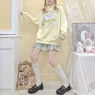 Kawaii Pastel Yellow Baby Sheep Hoodie with Angel Wings - Cosparty