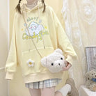 Kawaii Pastel Yellow Baby Sheep Hoodie with Angel Wings - sweatshirt