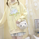 Kawaii Pastel Yellow Baby Sheep Hoodie with Angel Wings - Cosparty