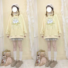 Kawaii Pastel Yellow Baby Sheep Hoodie with Angel Wings - Cosparty