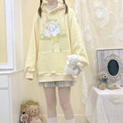 Kawaii Pastel Yellow Baby Sheep Hoodie with Angel Wings - Cosparty