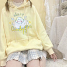 Kawaii Pastel Yellow Baby Sheep Hoodie with Angel Wings - Cosparty
