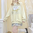 Kawaii Pastel Yellow Baby Sheep Hoodie with Angel Wings - Cosparty
