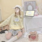 Kawaii Pastel Yellow Baby Sheep Hoodie with Angel Wings - Cosparty