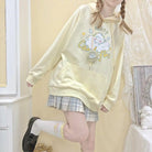 Kawaii Pastel Yellow Baby Sheep Hoodie with Angel Wings - Cosparty