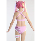 Kawaii Pink Bikini Set with Ruffled Shark Design for Summer Fun - lingerie