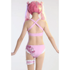 Kawaii Pink Bikini Set with Ruffled Shark Design for Summer Fun - Cosparty