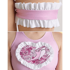 Kawaii Pink Bikini Set with Ruffled Shark Design for Summer Fun - Cosparty